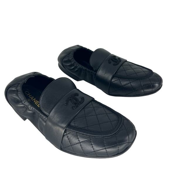 Chanel 2019 Lambskin Quilted Elastic CC Moccasin Loafers - Picture 5 of 16